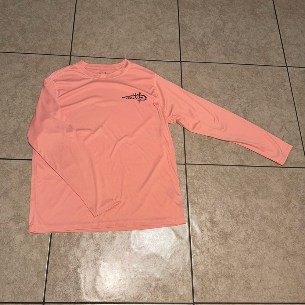 Men’s M Coral Long Sleeve Outdoor Fishing UV T-Shirt